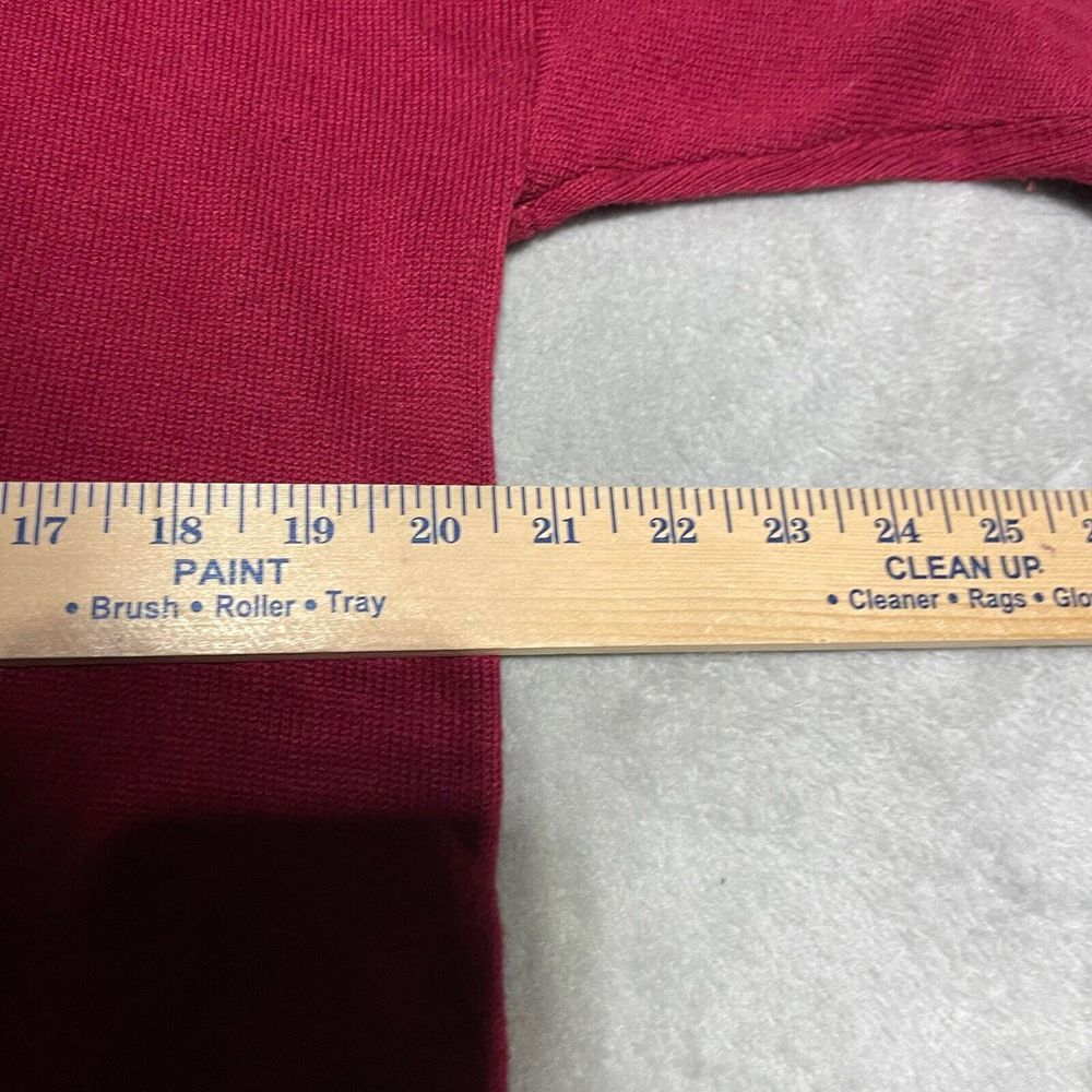 White House Black Market Sweater Womens Medium Red Cowl Neck Ribbed‎ Tunic - Picture 5 of 10